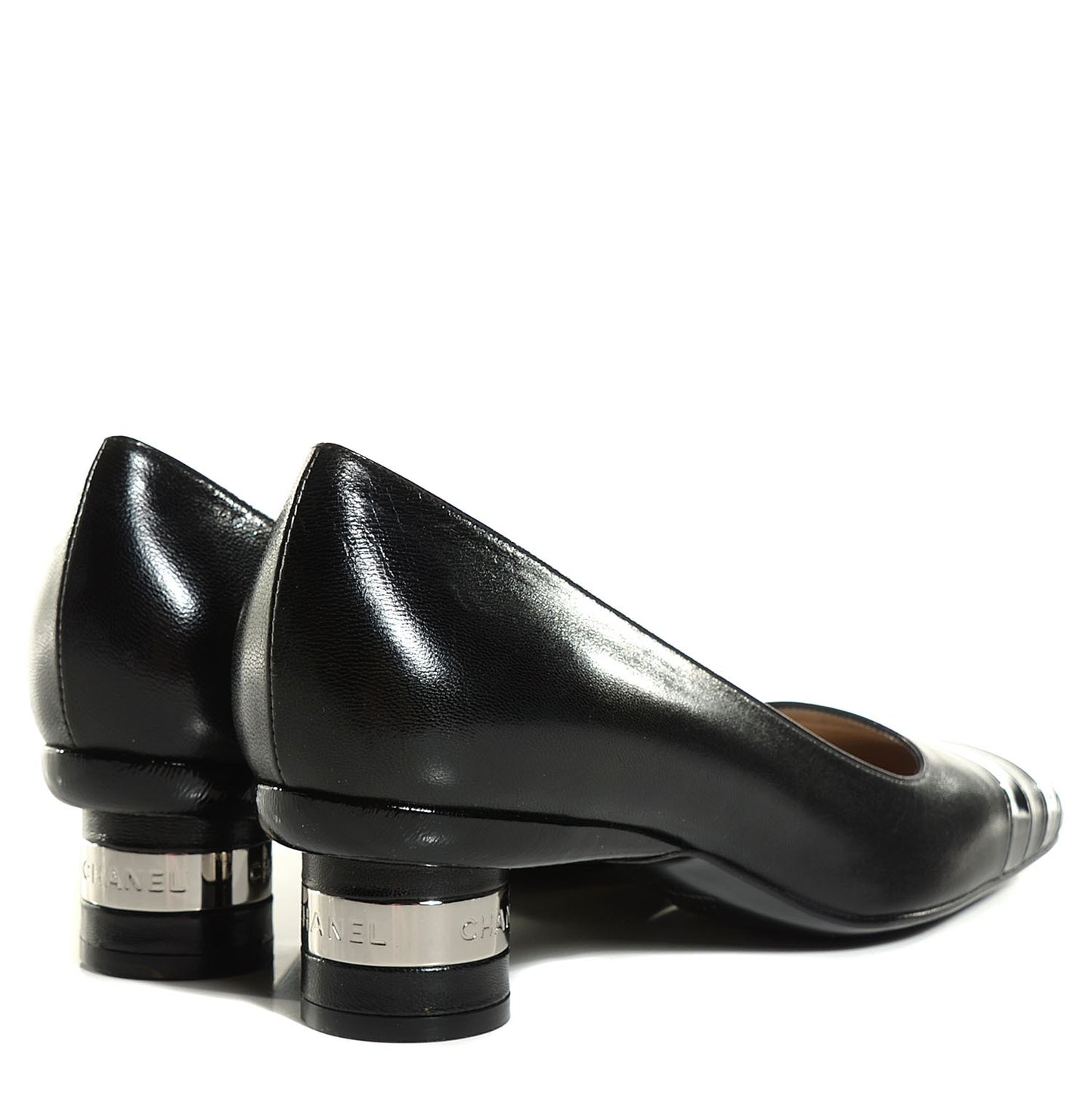 Lambskin Square Toe Pumps 37.5 Black