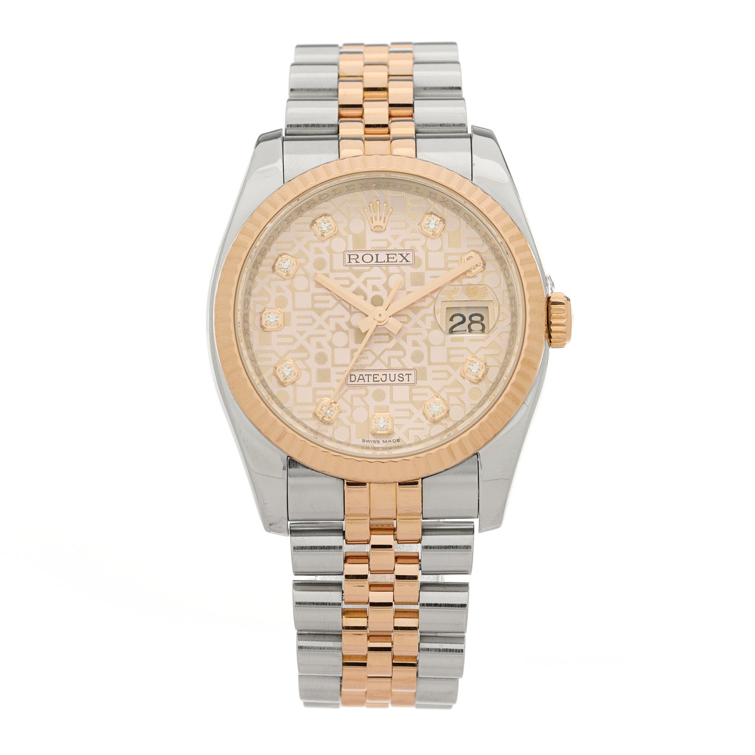 Rolex Stainless Steel 18K Everose Gold Diamond 36mm Oyster Perpetual Datejust Watch Pink Jubilee 116231 1 of 5