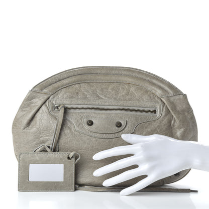 Balenciaga Chevre Classic Hardware Oval Clutch Praline 2 of 10