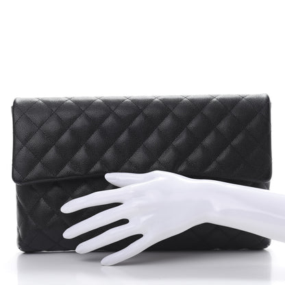 Chanel Caviar Quilted Flap Clutch Black 2 of 9