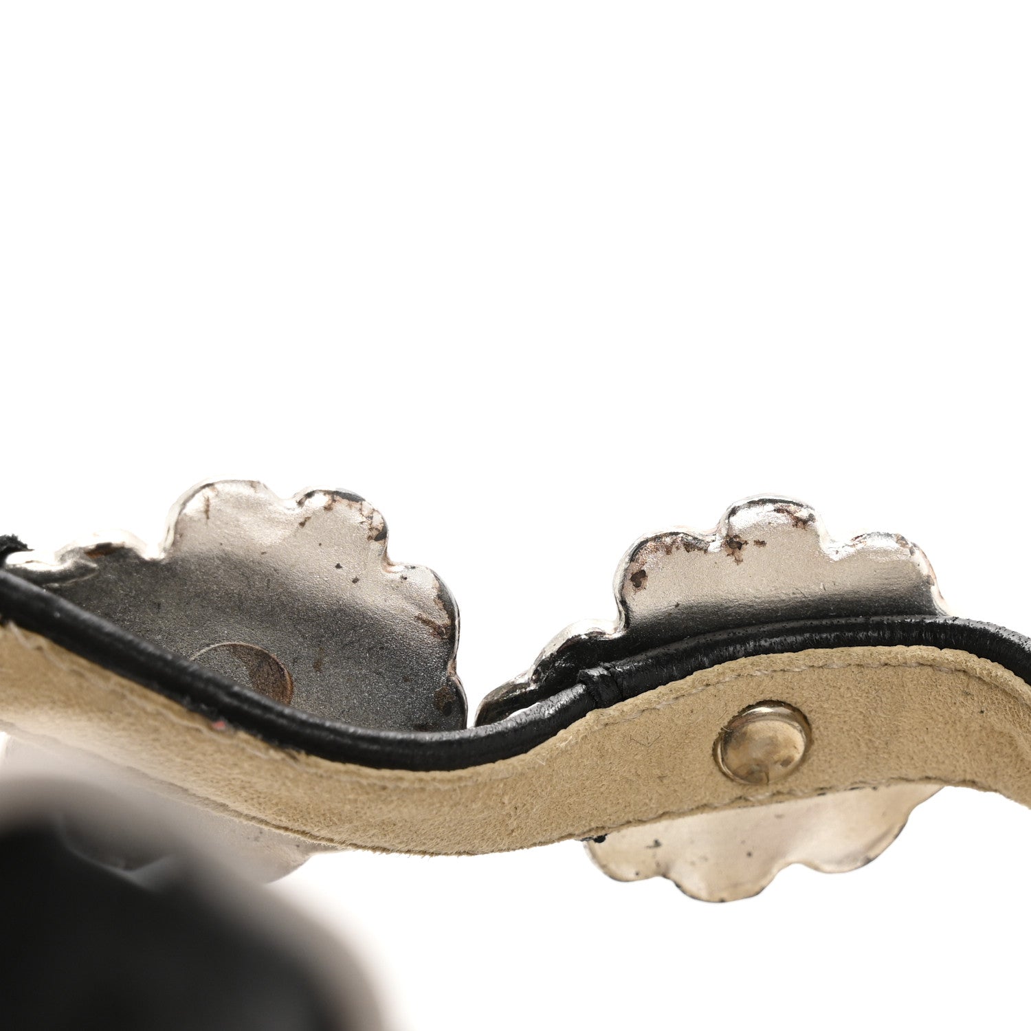 Chanel Lambskin Cork Camellia Wedge Sandals 37.5 Black 9 of 12