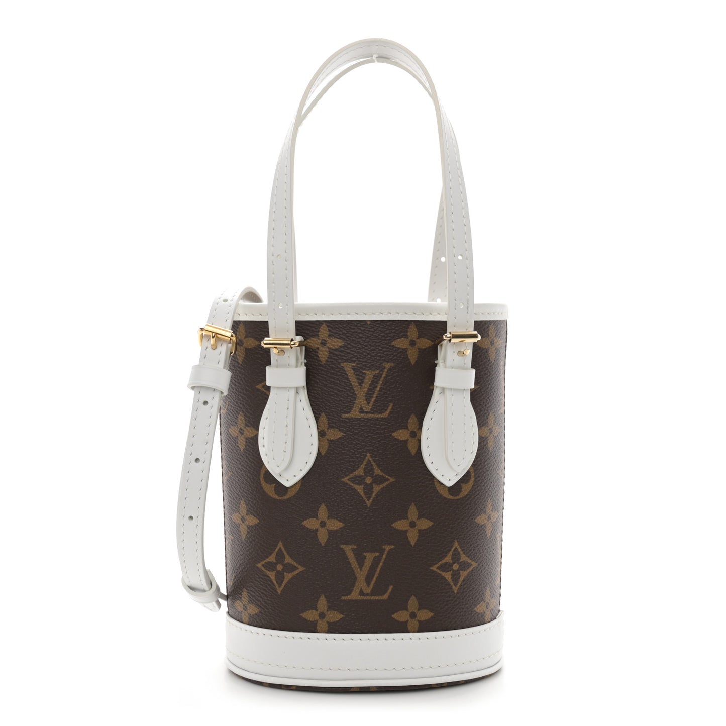 Monogram LV Match Nano Bucket Bag White