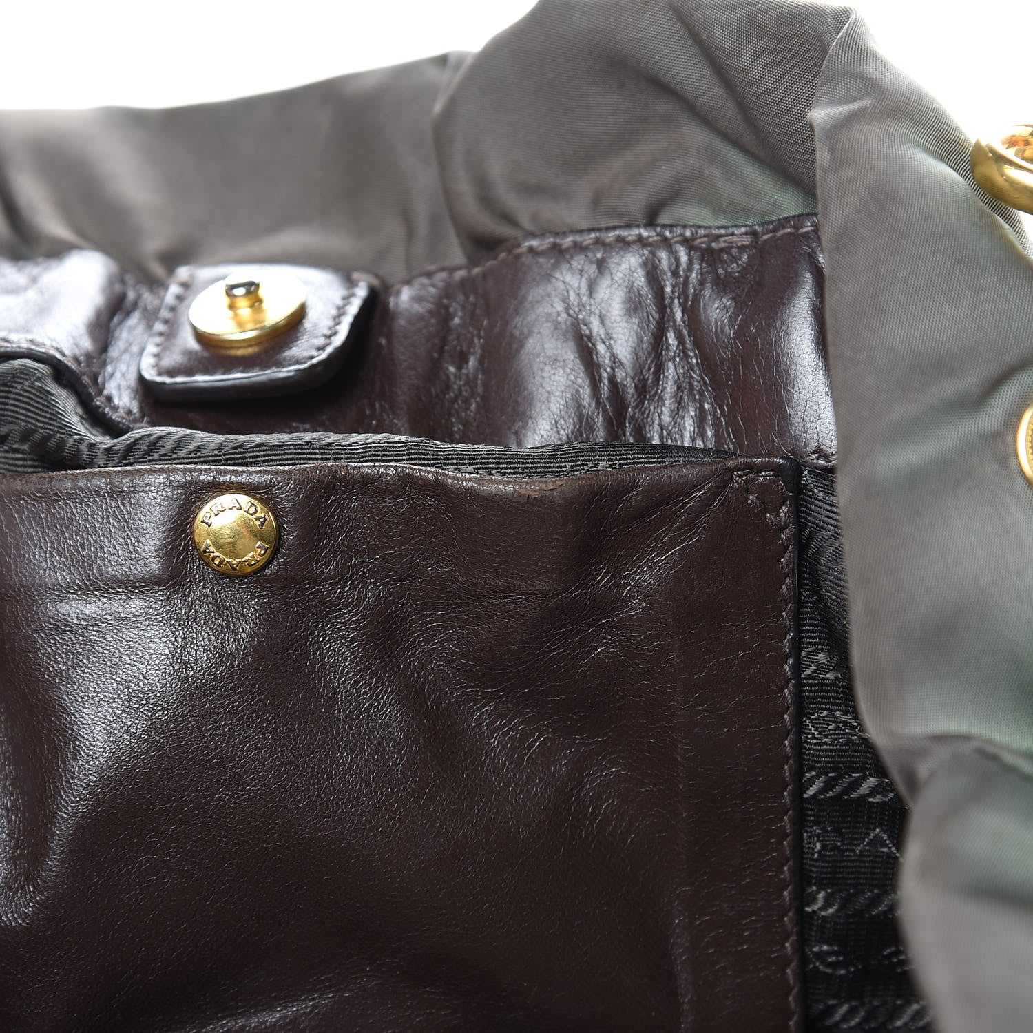 Prada Tessuto Nylon Logo Tote Green 8 of 19