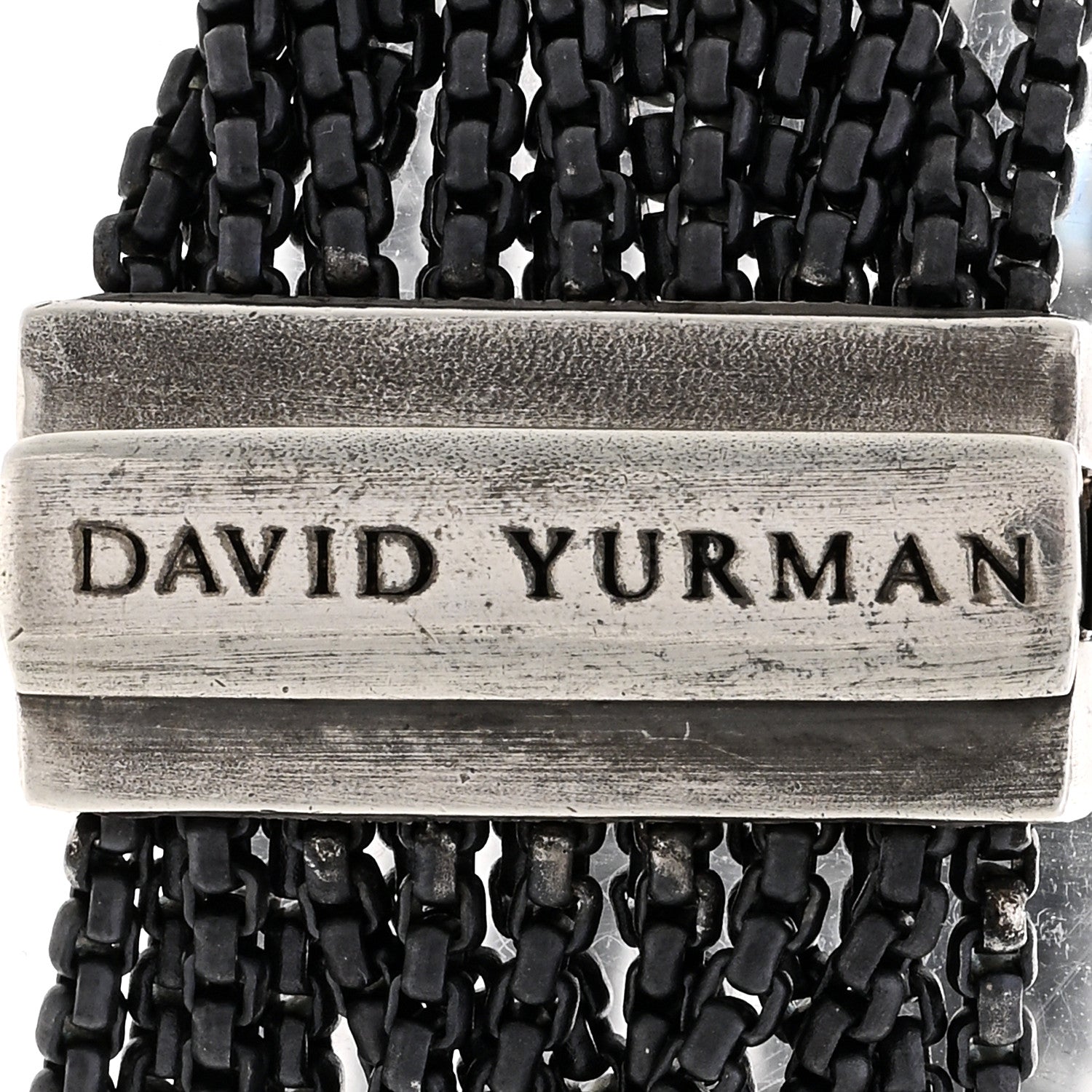 David Yurman Blackened Sterling Silver 18K Yellow Gold Blue Topaz Hematine Multi-Chain Bracelet 3 of 3