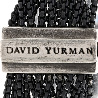 David Yurman Blackened Sterling Silver 18K Yellow Gold Blue Topaz Hematine Multi-Chain Bracelet 3 of 3