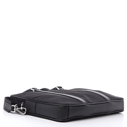 Prada Tessuto Nylon Saffiano Metal Triangle Logo Work Bag Black 4 of 9