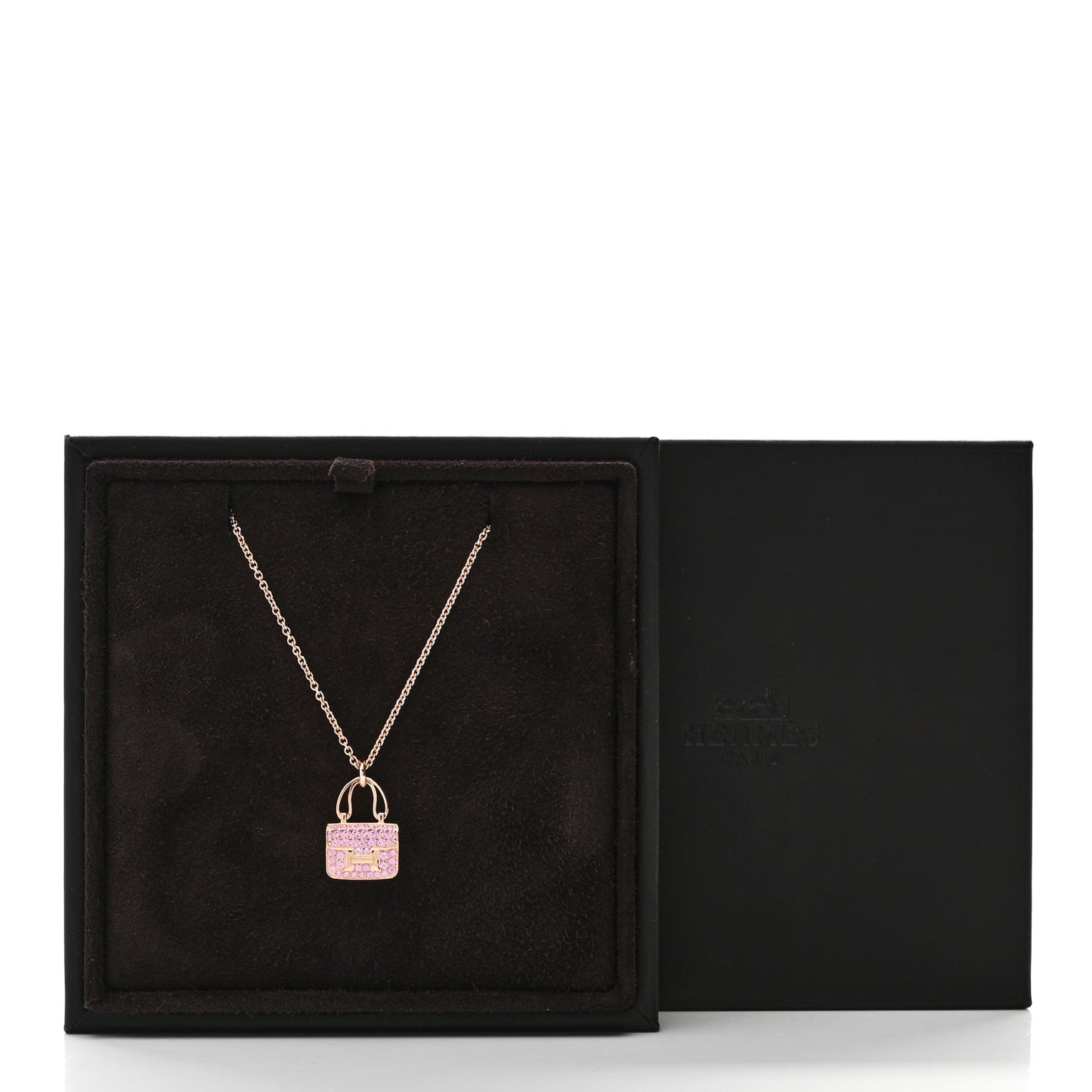18K Rose Gold Pink Sapphire Constance Amulettes Pendant Necklace
