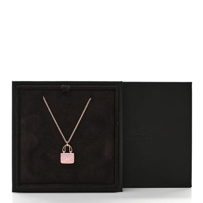 Hermes 18K Rose Gold Pink Sapphire Constance Amulettes Pendant Necklace 7 of 7