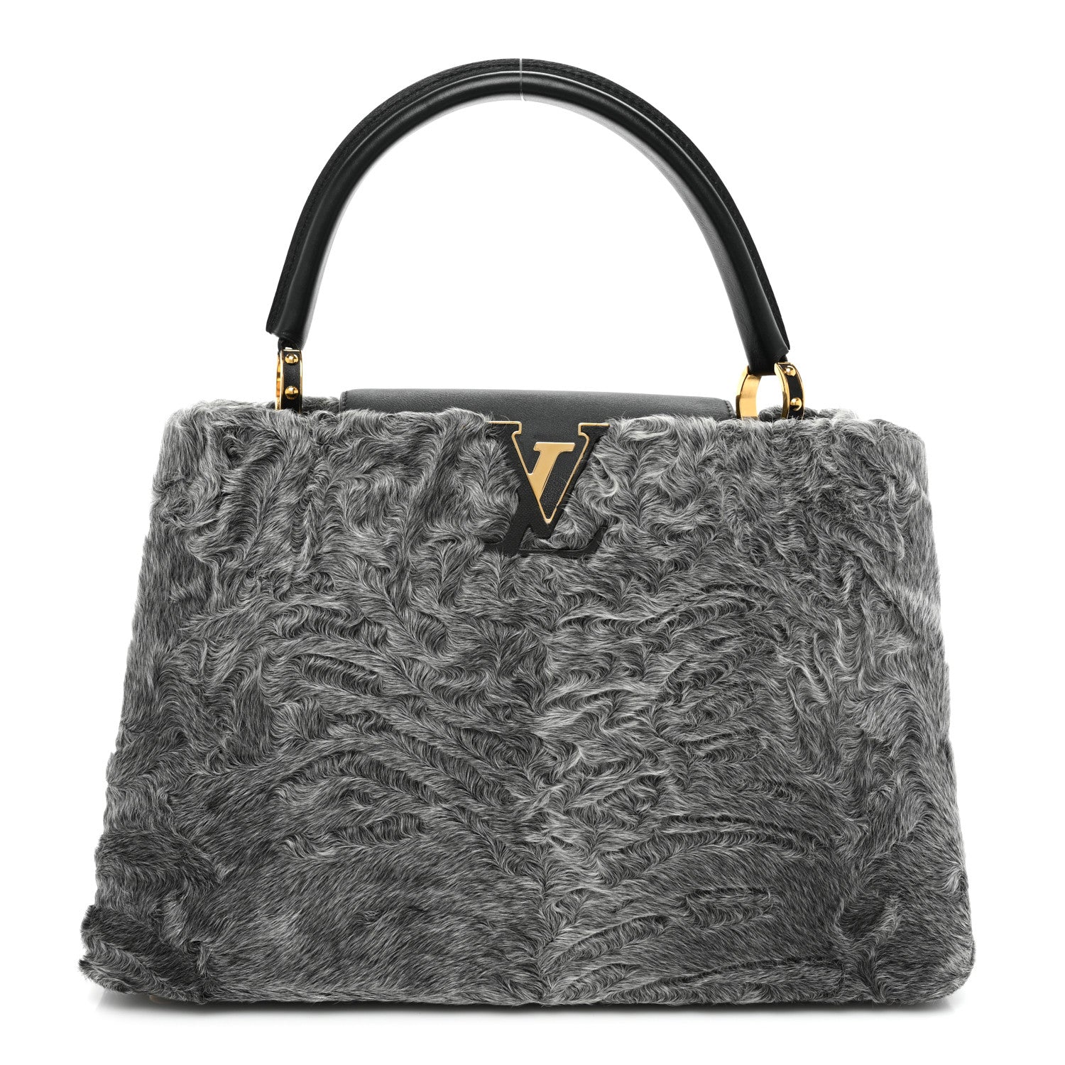 Louis Vuitton Astrakhan Capucines MM Gray 1 of 12