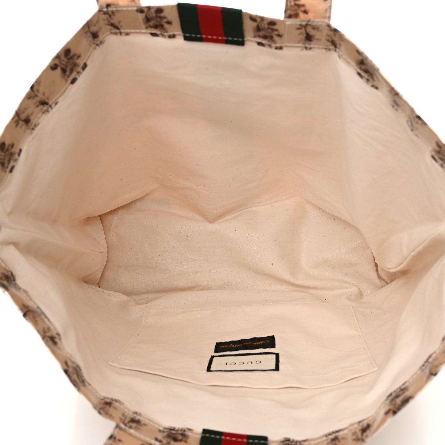 X COME DE GARCONS Plastic Web Floral Paper Shopper Tote