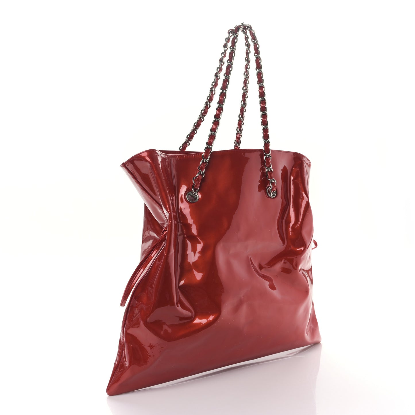 Patent Crystal Strass Bonbons Tote Red