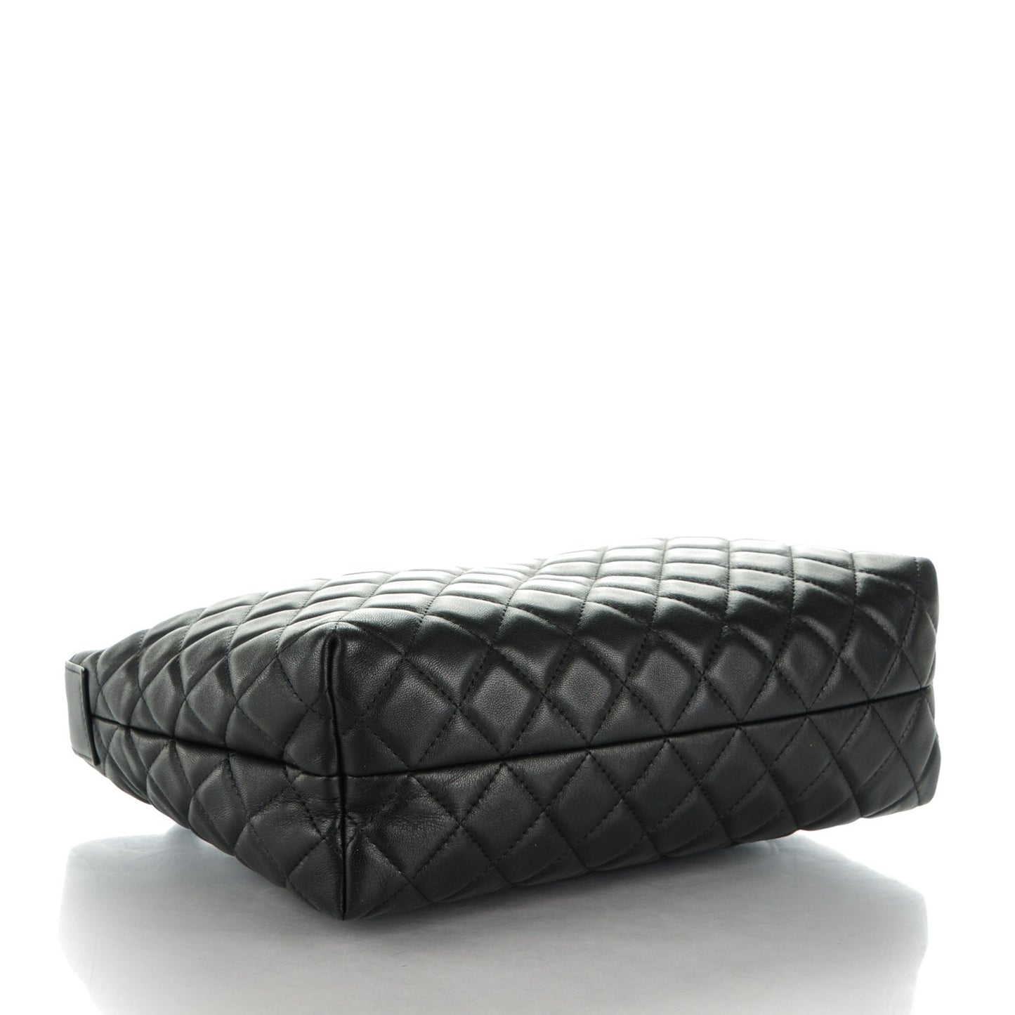 Lambskin Quilted Large Cosmetic Case Black
