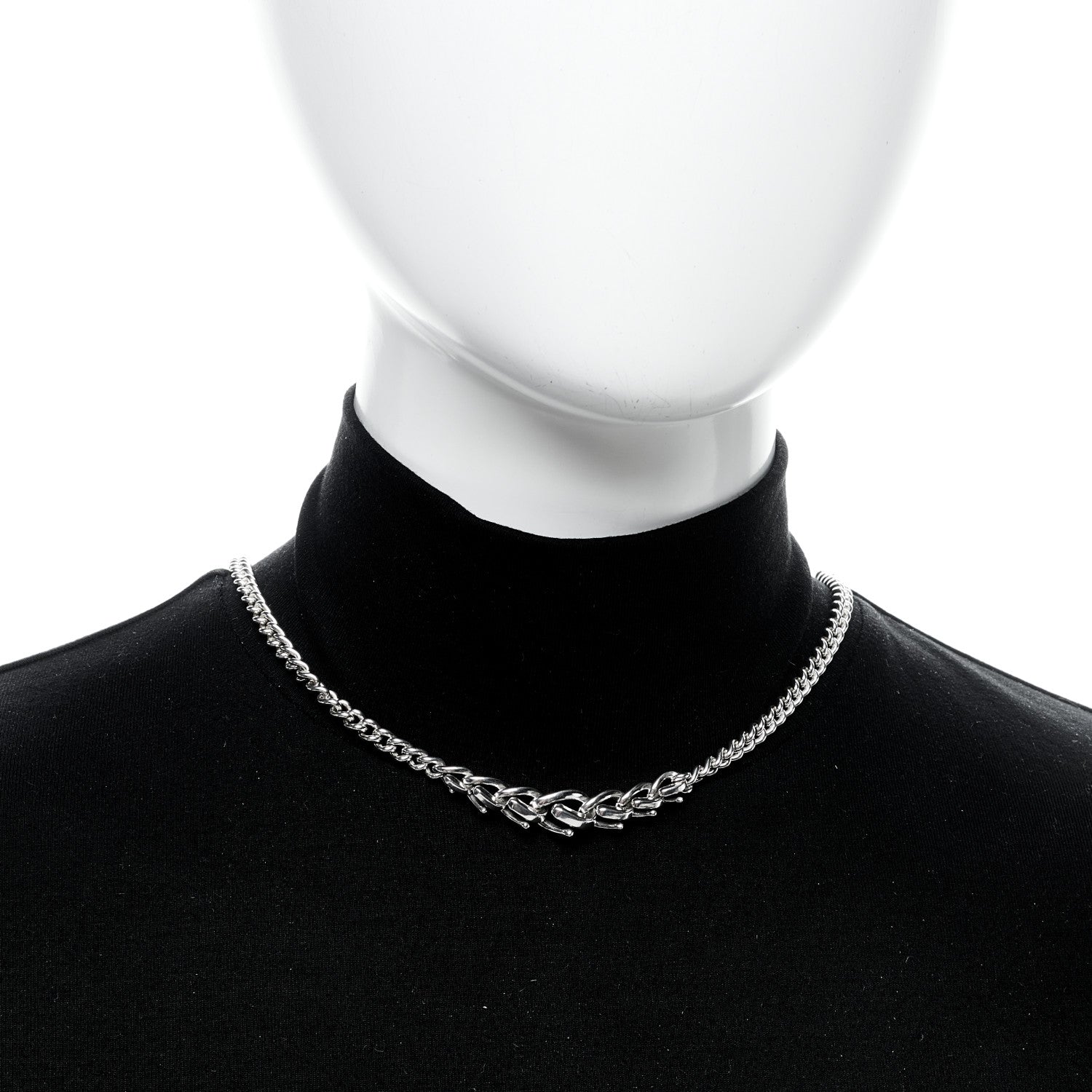 Tiffany Sterling Silver Forge Graduated Link Necklace 2 of 4