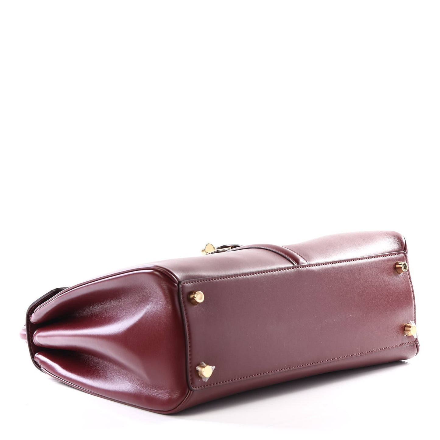 Satinated Calfskin Medium 16 Top Handle Bag Light Burgundy
