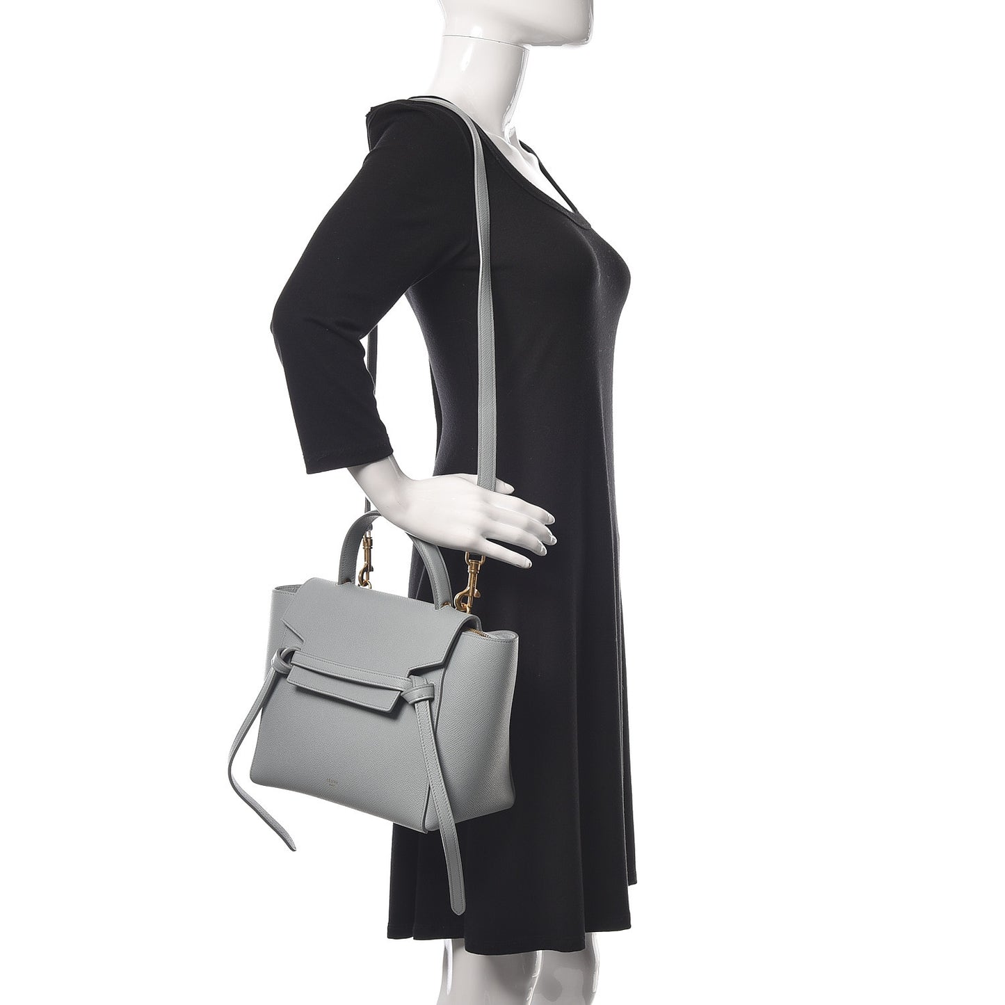 Grained Calfskin Micro Belt Bag Cloud