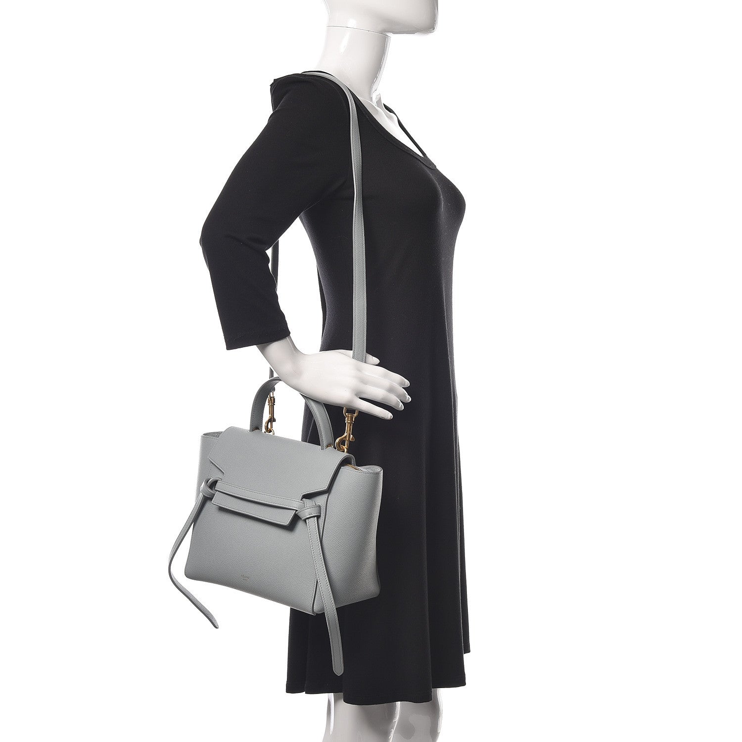 Celine Grained Calfskin Micro Belt Bag Cloud 2 of 10