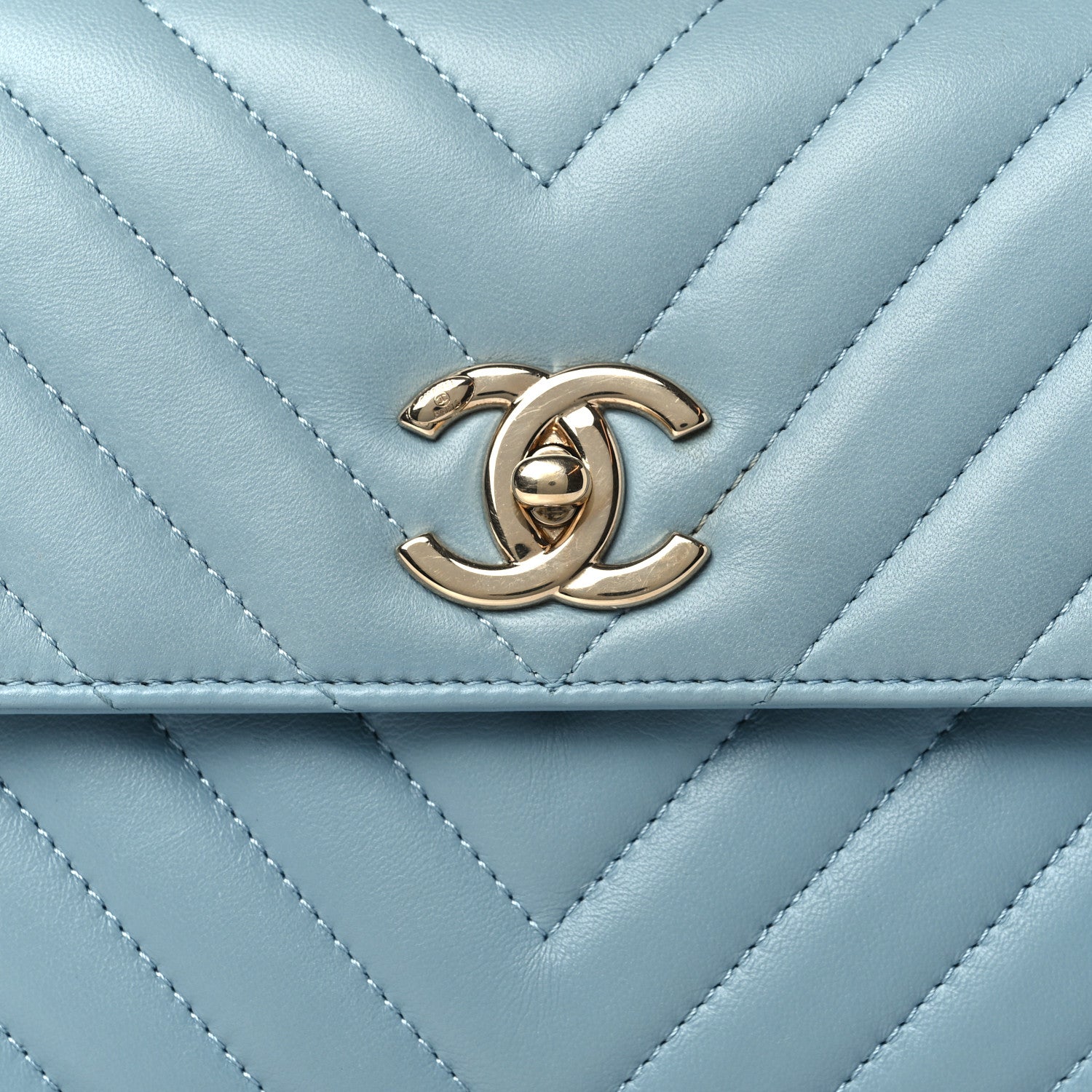 Chanel Lambskin Chevron Quilted Small Trendy CC Dual Handle Flap Bag Blue 8 of 11