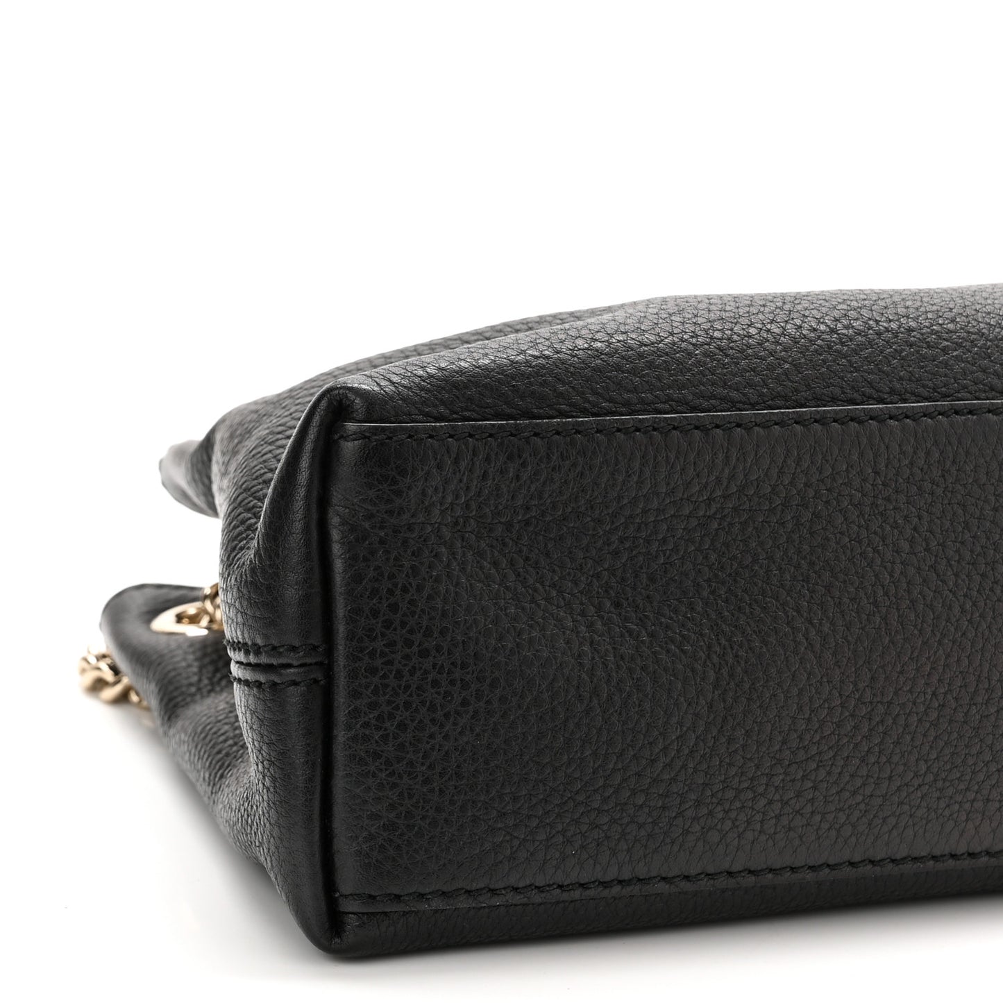 Pebbled Calfskin Small Soho Chain Shoulder Bag Black