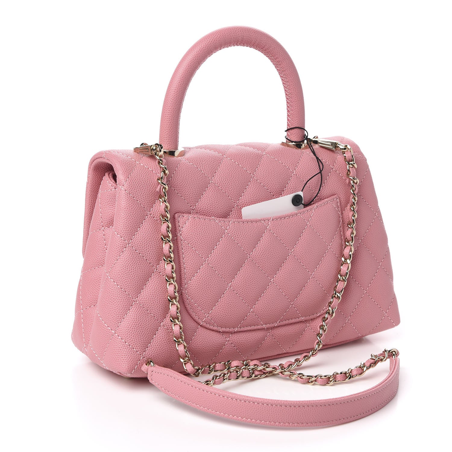 Chanel Caviar Quilted Mini Coco Handle Flap Pink 3 of 11
