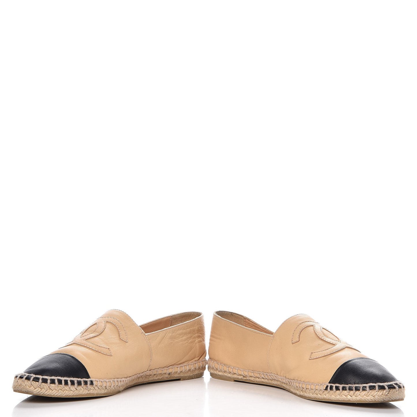 Lambskin CC Espadrilles 40 Beige Black