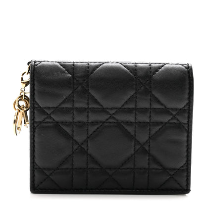Christian Dior Lambskin Cannage Mini Lady Dior Wallet Black 1 of 9