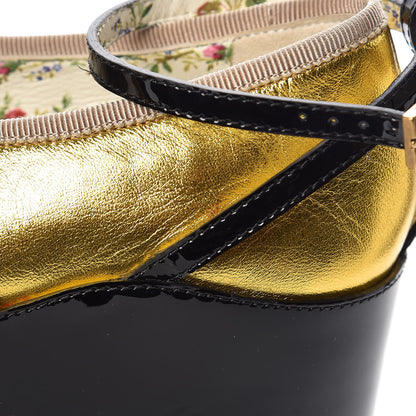 Gucci Metallic Nappa Patent Hannelore Detachable Platform Sandals 37 Gold 16 of 18