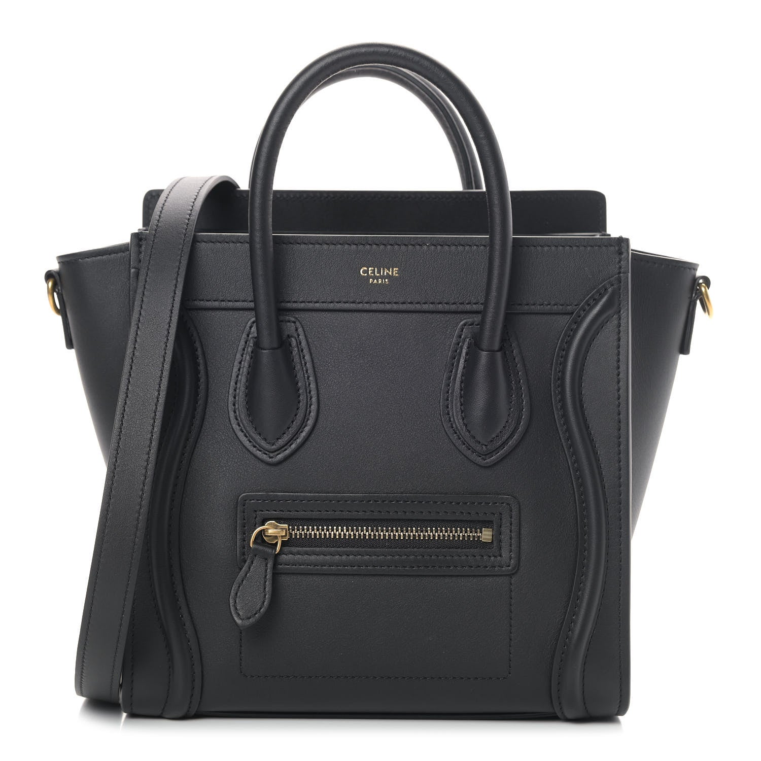 Celine Smooth Calfskin Nano Luggage Black 1 of 10