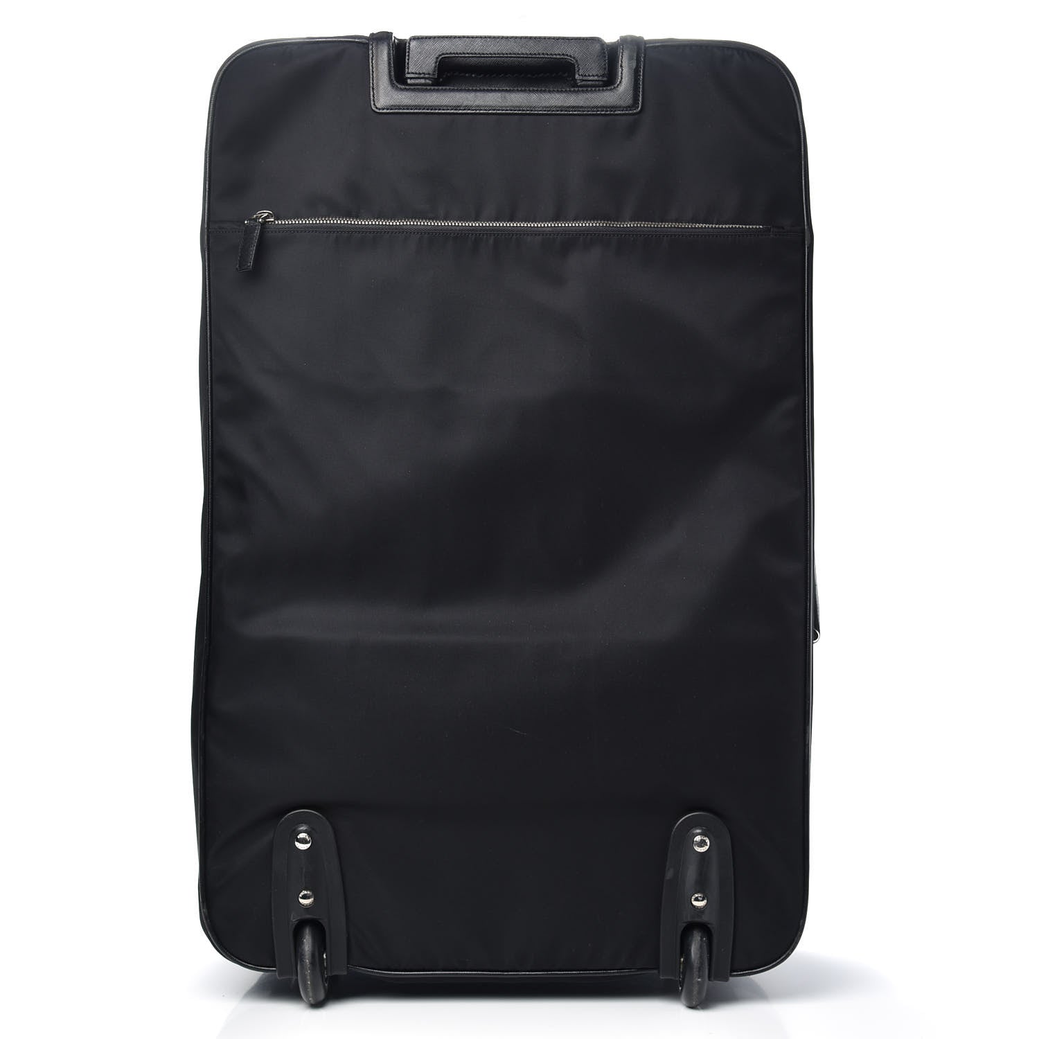Prada Tessuto Nylon Saffiano Trolley Luggage Black 3 of 13