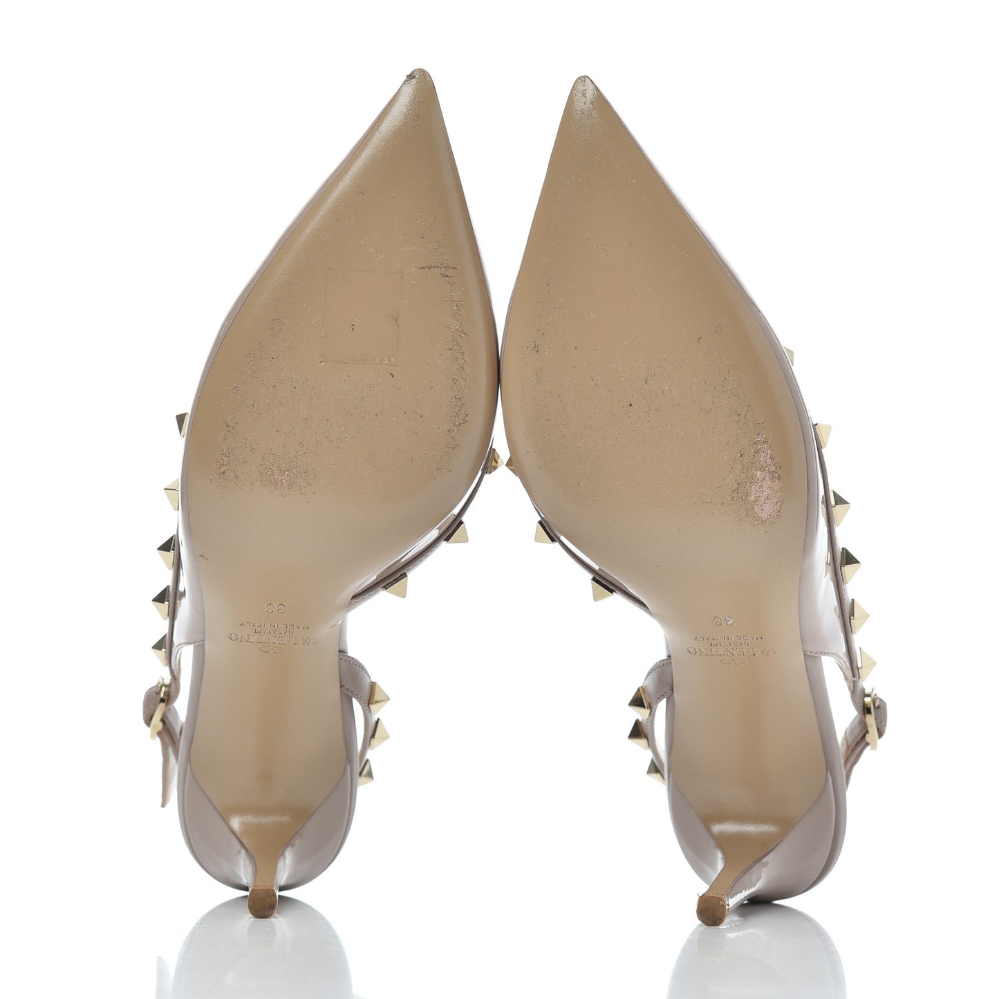Patent Rockstud Half D'Orsay Slingback 85mm Pumps 38 Poudre