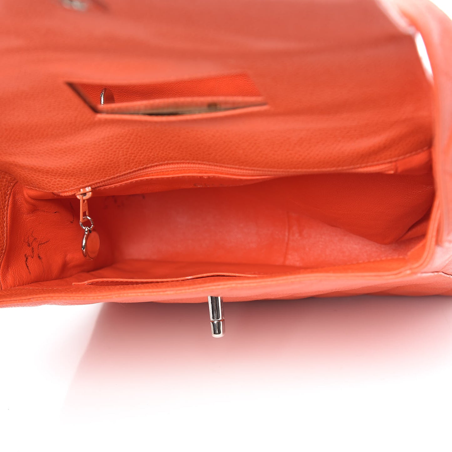 Caviar Quilted Shoulder Bag Orange