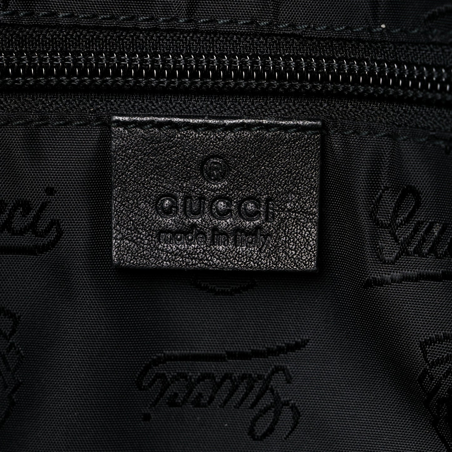 Guccissima Medium Zippered Shopping Tote Black