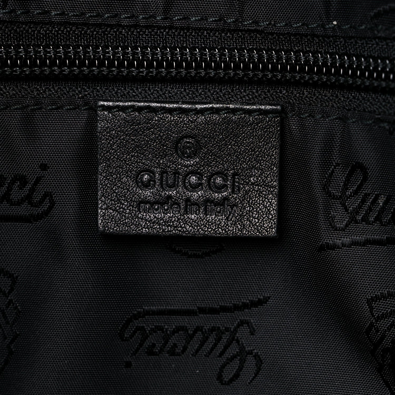 Gucci Guccissima Medium Zippered Shopping Tote Black 6 of 16