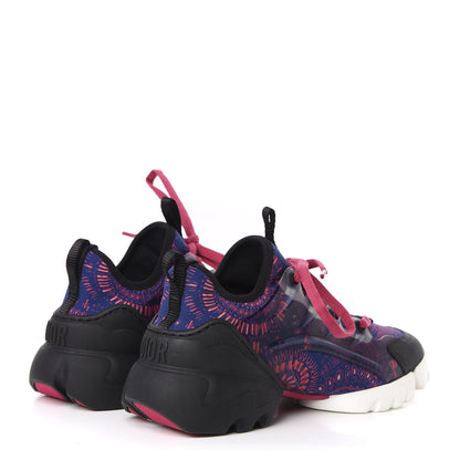 Christian Dior Technical Fabric Rubber Womens Fireworks D-Connect Sneakers 36 Deep Blue Pink 4 of 9