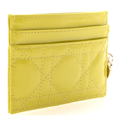 Christian Dior Patent Cannage Lady Dior Five-Slots Card Holder Lime 3 of 7