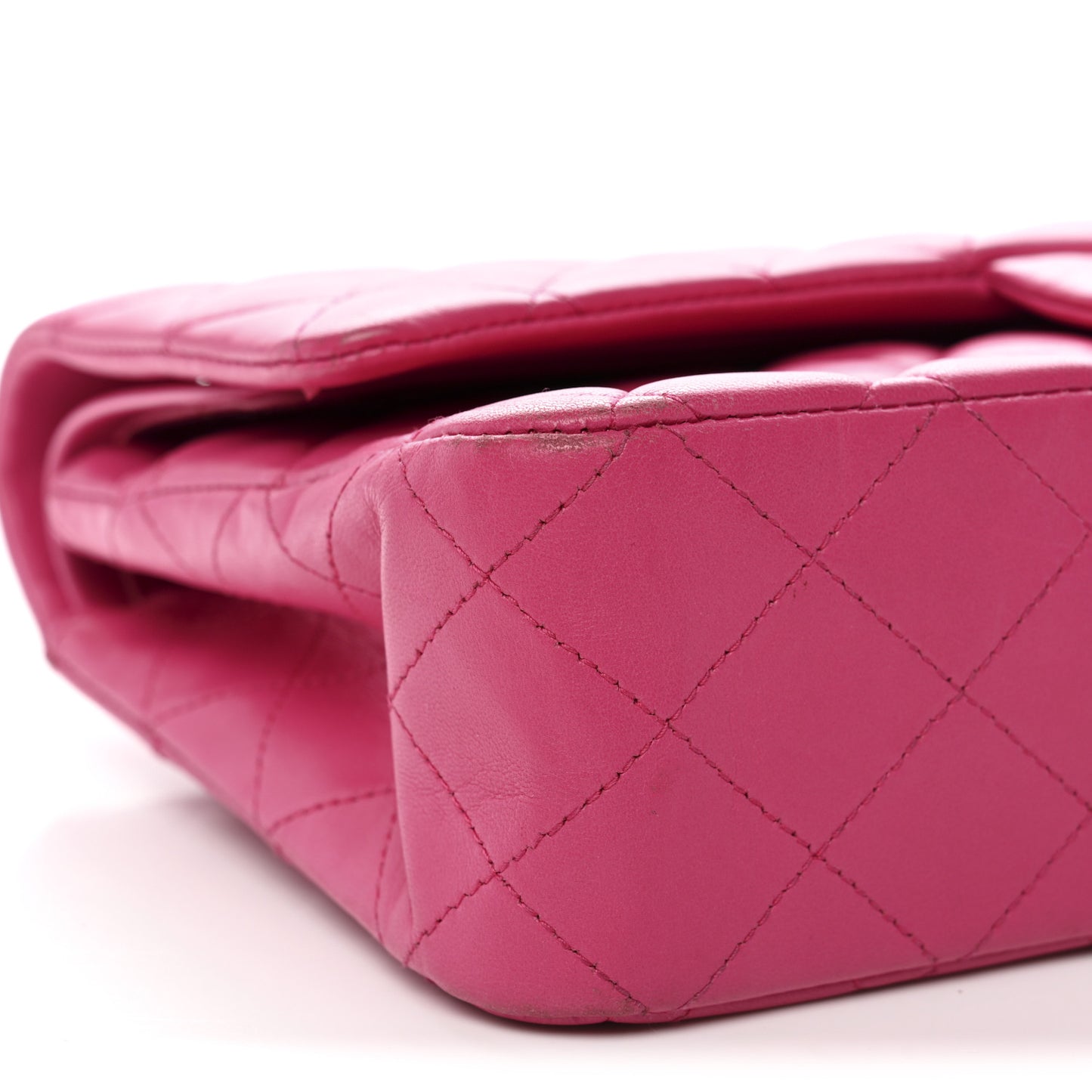 Lambskin Quilted Medium Double Flap Pink