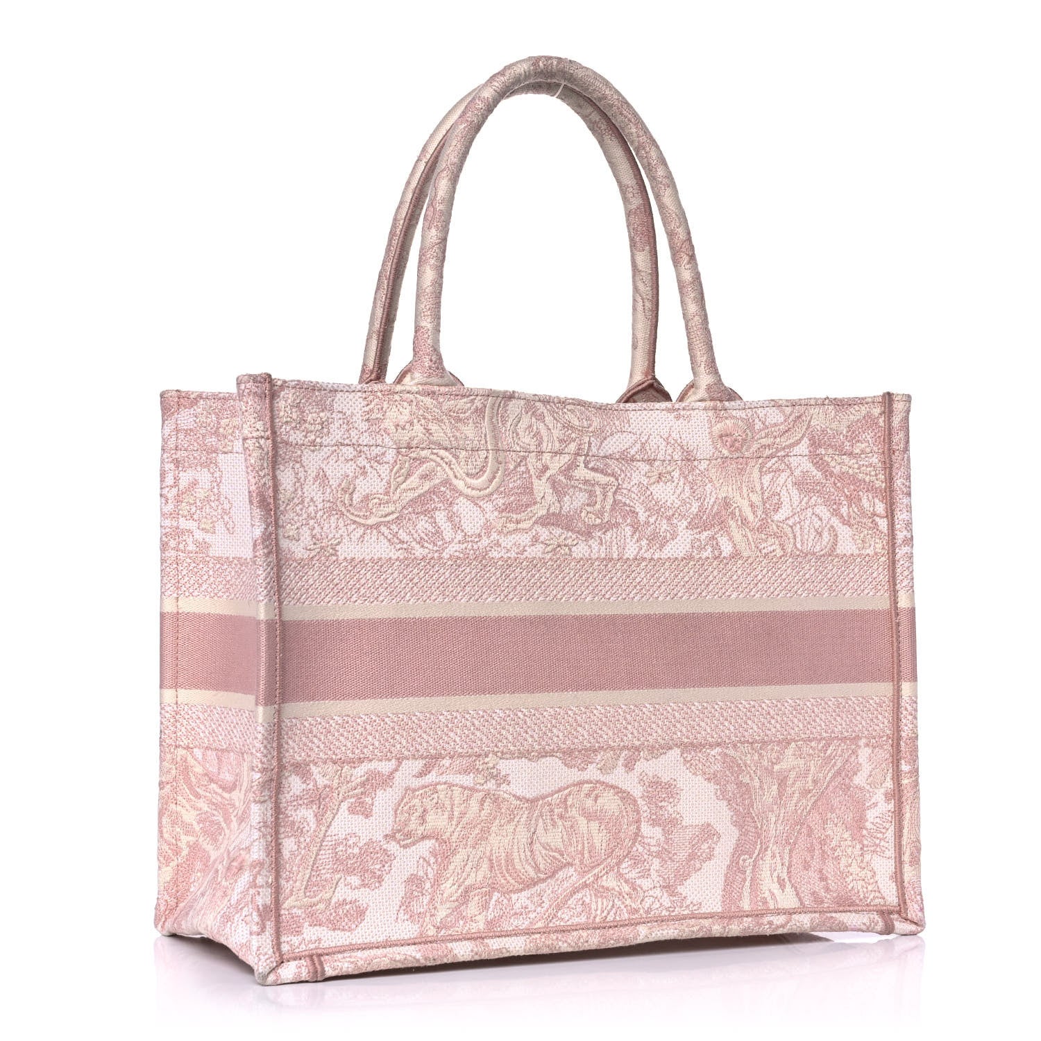 Christian Dior Canvas Toile De Jouy Embroidered Medium Book Tote Pink 3 of 14