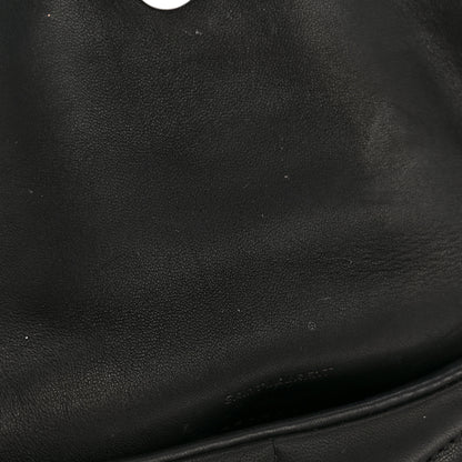Saint Laurent Lambskin Quilted Toy Loulou Puffer Monogram Monochrome Chain Satchel Black 11 of 12