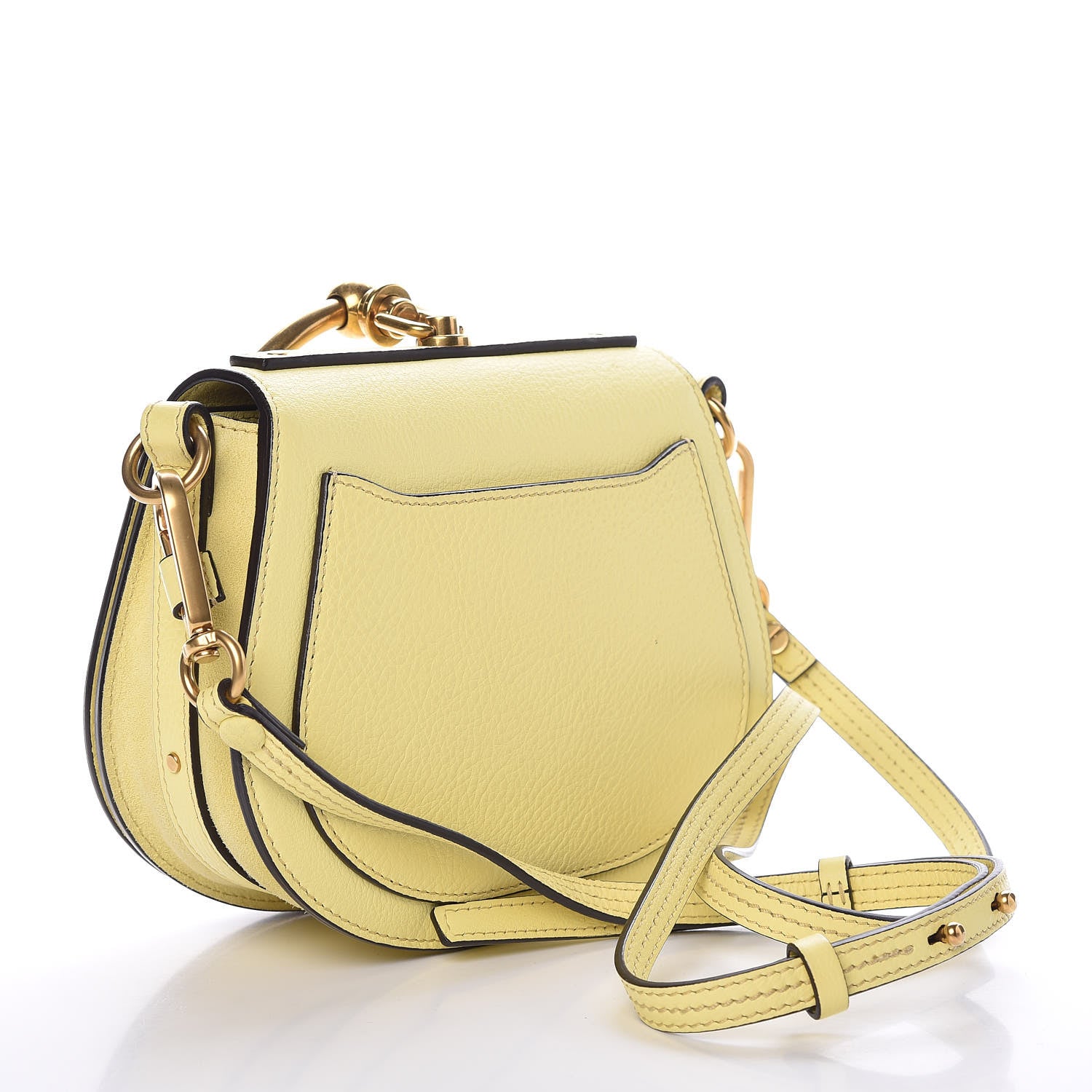 Chloe Calfskin Suede Small Nile Bracelet Bag Lemonade 3 of 10