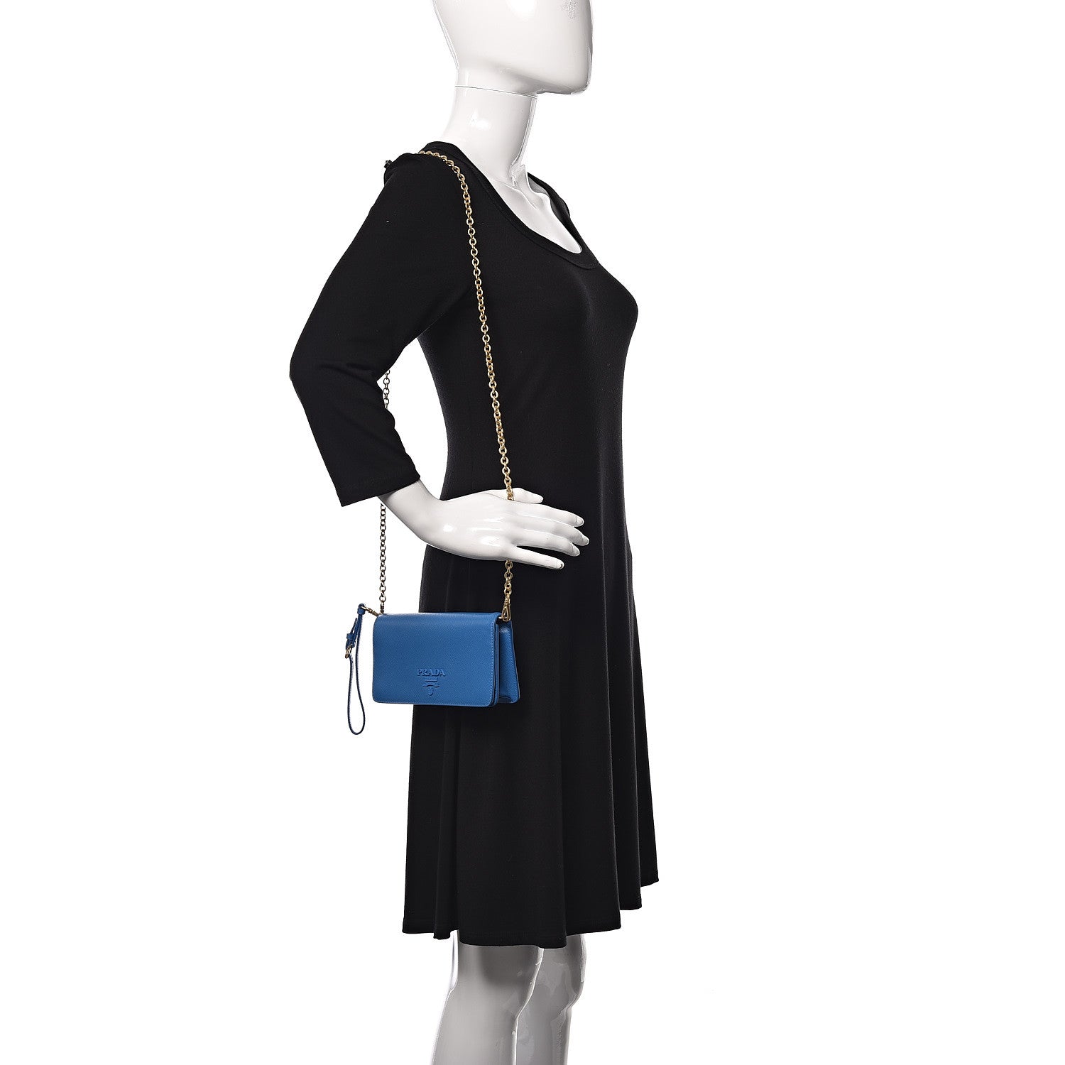 Prada Saffiano Shine Monochrome Chain Wallet Marea 2 of 10