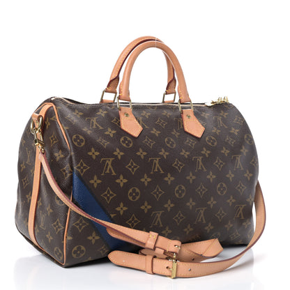 Louis Vuitton Monogram My LV Heritage Speedy Bandouliere 35 Black Blue Marine 2 of 5