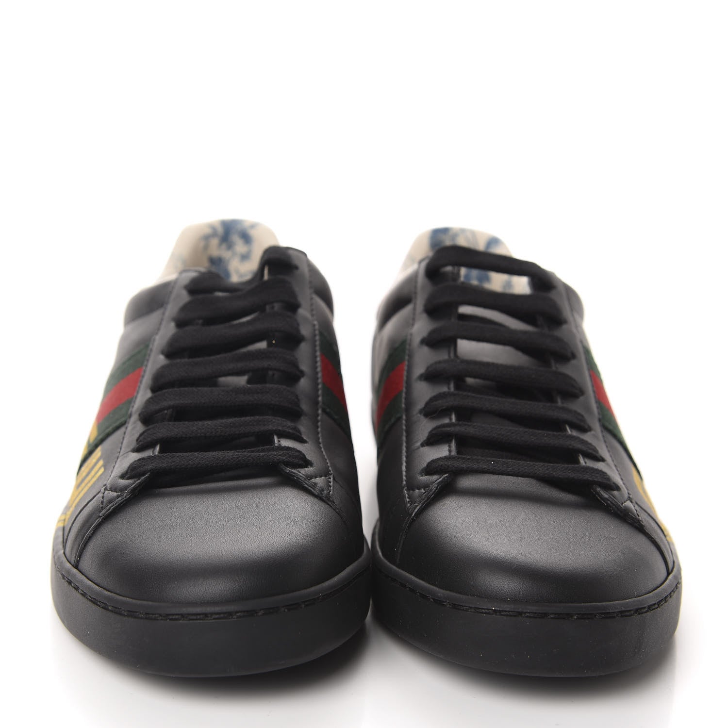 Gucci X SEGA Calfskin Ayers Web Guccy Womens Ace Sneakers 39 Black 2 of 10