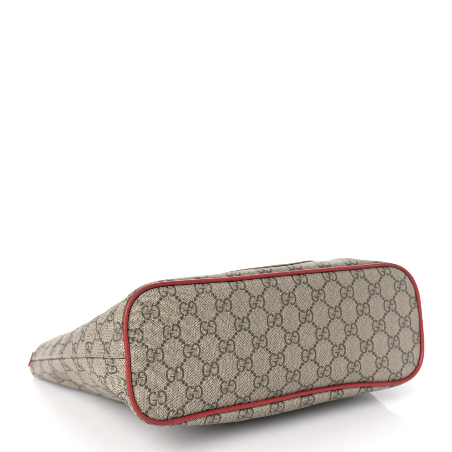 Soft GG Supreme Monogram Web Bosco Patch Small Crossbody Tote Beige Malva Hibiscus Red