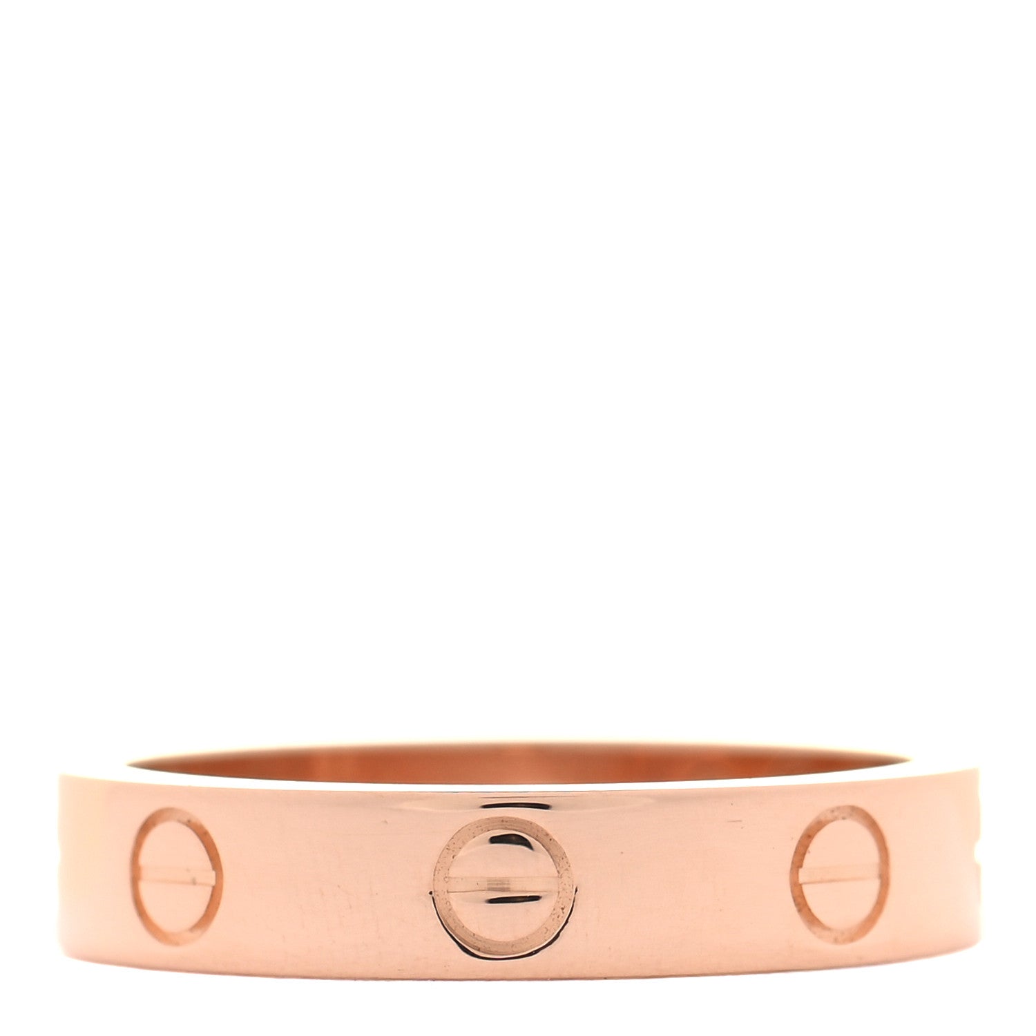 Cartier 18K Pink Gold Diamond 4mm LOVE Wedding Band Ring 53 6.5 3 of 4