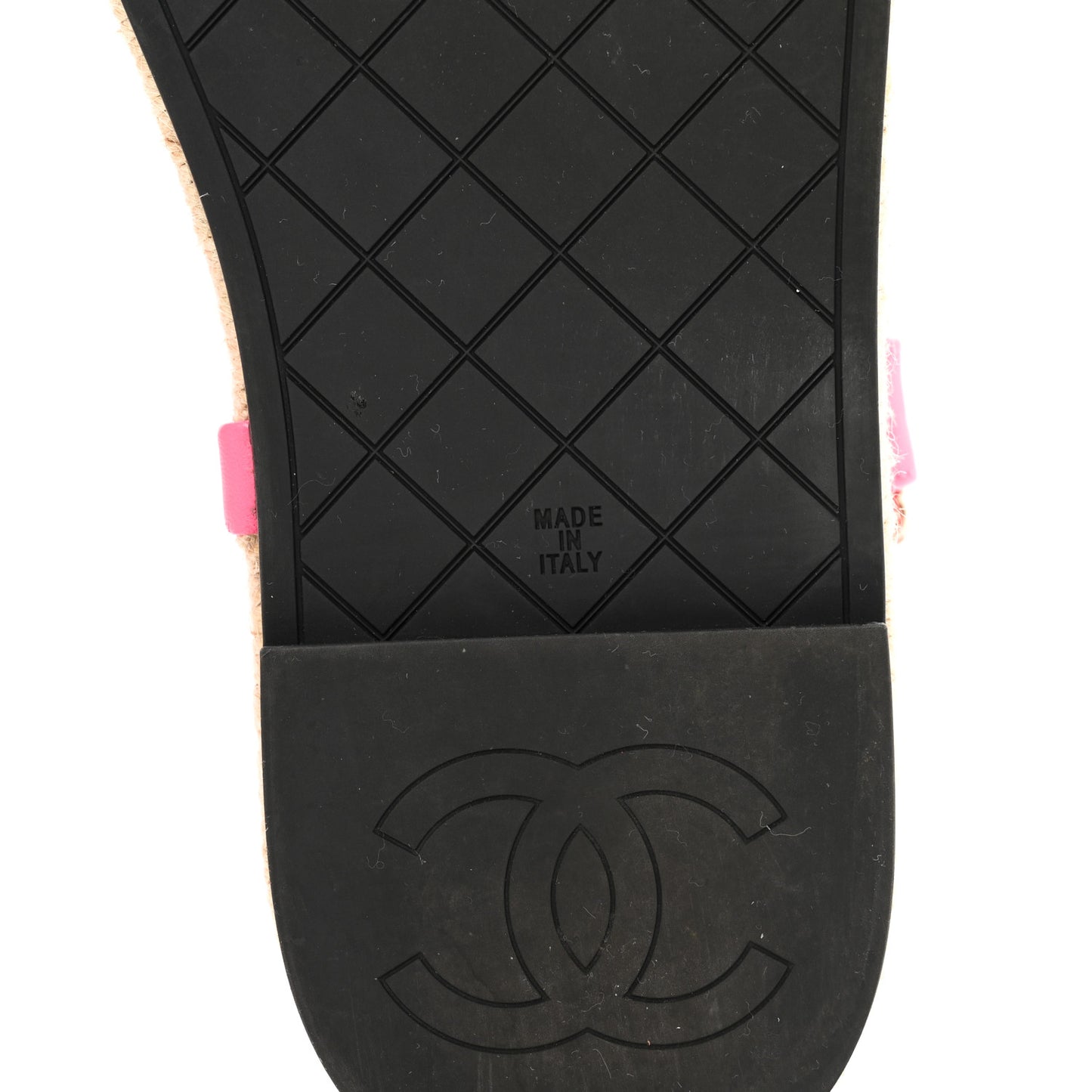 Lambskin Chain CC Thong Espadrille Sandals 37 Pink