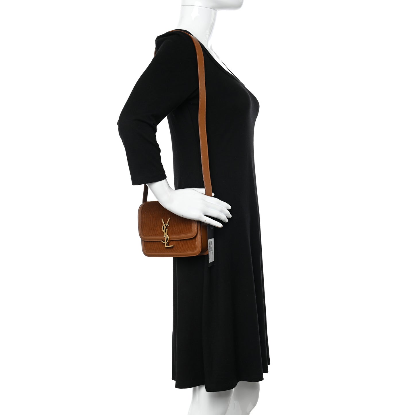 Courduroy Small Solferino Satchel Brown