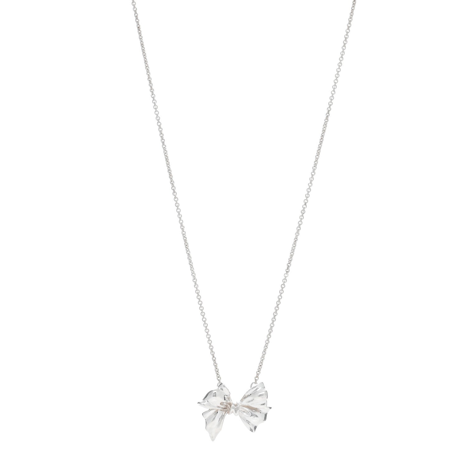 Tiffany Sterling Silver Bow Pendant Necklace 1 of 5