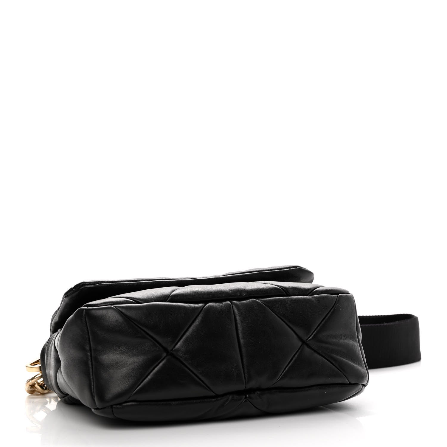 Prada Nappa Re-Nylon Triangle Quilted Patchwork System Flap Shoulder Bag Black 3 of 8