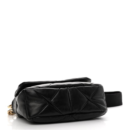 Prada Nappa Re-Nylon Triangle Quilted Patchwork System Flap Shoulder Bag Black 3 of 8