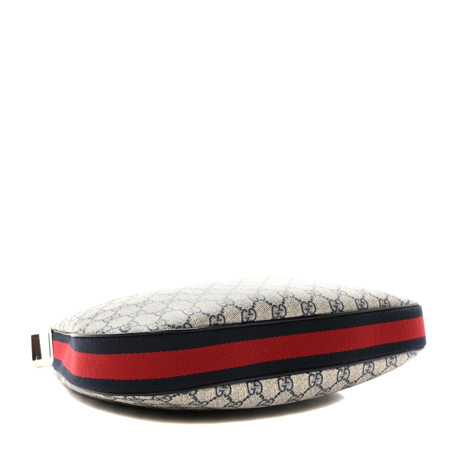 Gucci GG Supreme Monogram Textured Calfskin Web Large Attache Shoulder Bag Beige Blue 4 of 10