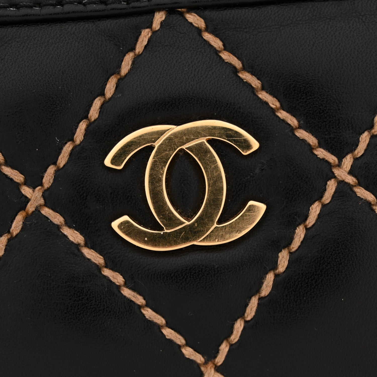 Chanel Calfskin Wild Stitch Vertical Top Handle Bag Black 13 of 16
